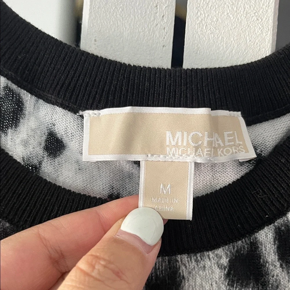 Michael Kors Animal Print Cold Shoulder Top